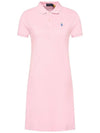 Women's Pony Logo Midi Dress Pink - POLO RALPH LAUREN - BALAAN 2