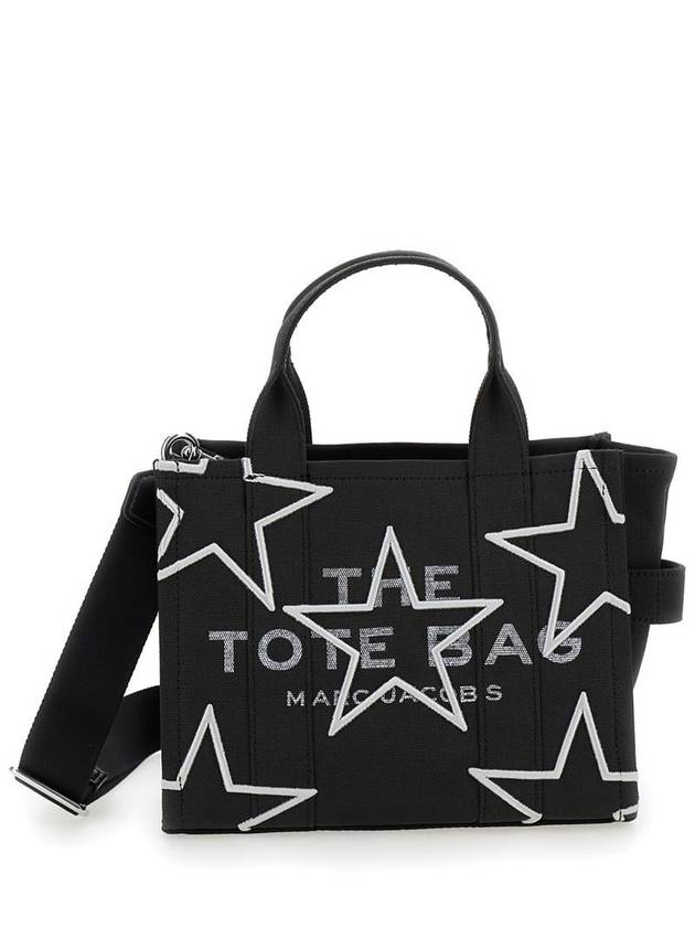 'The Small Tote Bag' Black Handbag With All-Over Star Print And Embroidered Logo In Cotton Woman - MARC JACOBS - BALAAN 1