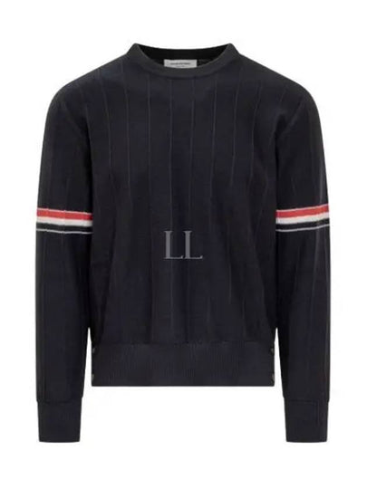 Wool Relaxed Pullover Knit Top Navy - THOM BROWNE - BALAAN 2