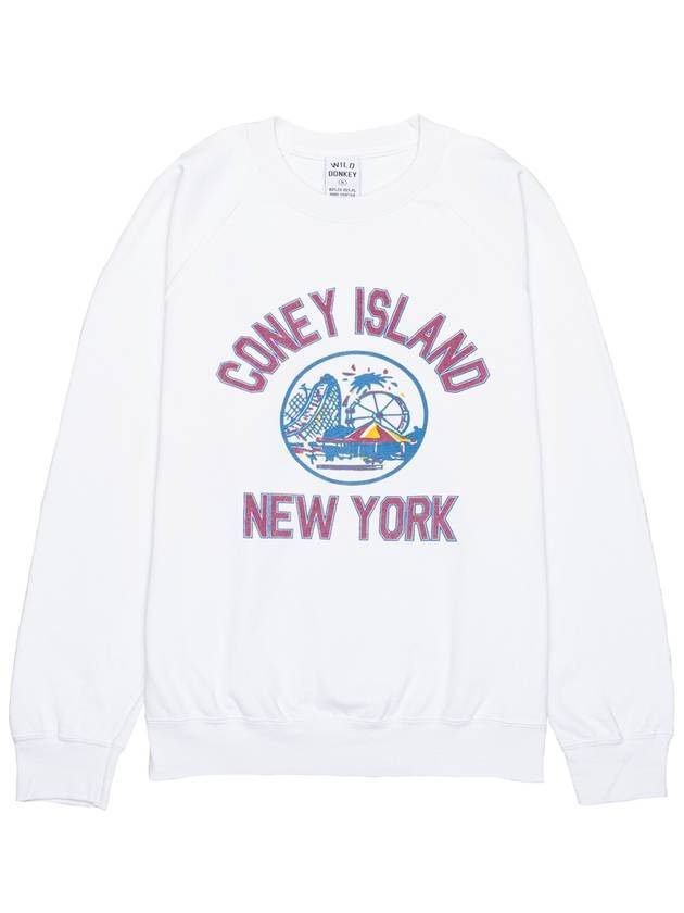 Coney Island Logo Sweatshirt White - WILD DONKEY - BALAAN 1