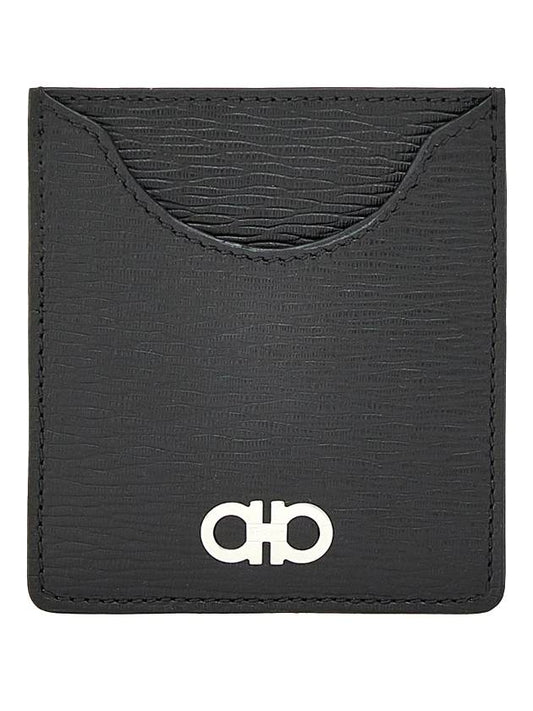 Gancini Card Wallet Black - SALVATORE FERRAGAMO - BALAAN 1