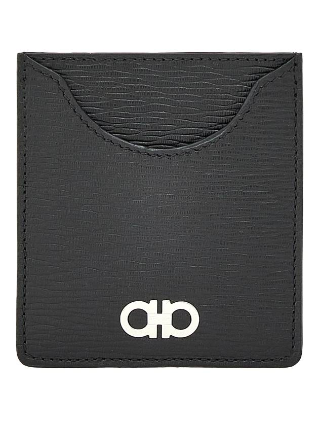 Gancini Card Wallet Black - SALVATORE FERRAGAMO - BALAAN 1