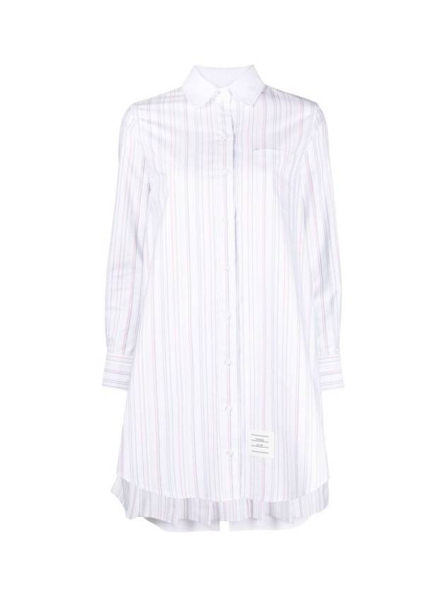 Pleated Back Striped Oxford Short Dress - THOM BROWNE - BALAAN 6