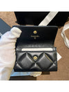 Nineteen Gold CC Logo Lambskin Flap Card Wallet Black - CHANEL - BALAAN 5