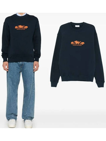 Maison Kitsune Outdoor Profile Fox Embroidery Men s Sweatshirt NM00308 P480 - POLO RALPH LAUREN - BALAAN 1