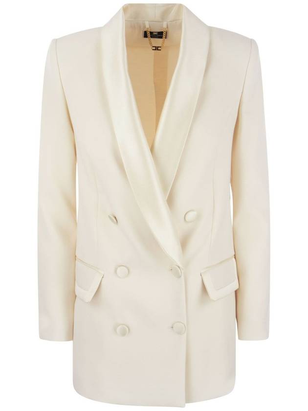 Double-breasted jacket in crepe and satin - ELISABETTA FRANCHI - BALAAN 1