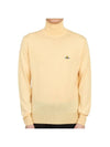 Men's Embroidered Logo Knit Turtleneck Pale Yellow - VIVIENNE WESTWOOD - BALAAN 1