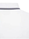 Logo patch two tone striped collar polo t shirt white 8A00010 84556 001 - MONCLER - BALAAN 5