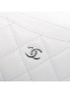 Classic Card Holder Shiny Grained Calfskin Silver Metal White - CHANEL - BALAAN 10