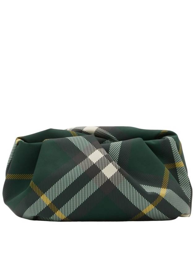 Logo Check Clutch Bag Green - BURBERRY - BALAAN 5