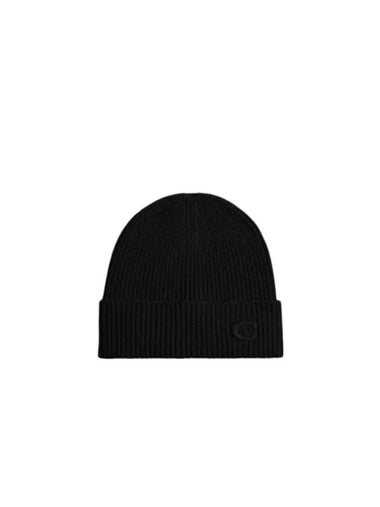 Logo Knit Beanie Black - COACH - BALAAN 1