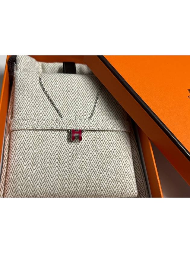 Mini Pop H Pendant Necklace Silver - HERMES - BALAAN 6