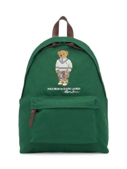 Polo Bear Canvas Backpack Green - POLO RALPH LAUREN - BALAAN 2