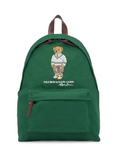 Polo Bear Canvas Backpack Green - POLO RALPH LAUREN - BALAAN 1