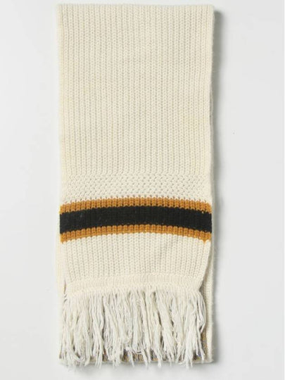 logo patch alpaca wool muffler white beige - MARNI - BALAAN 2