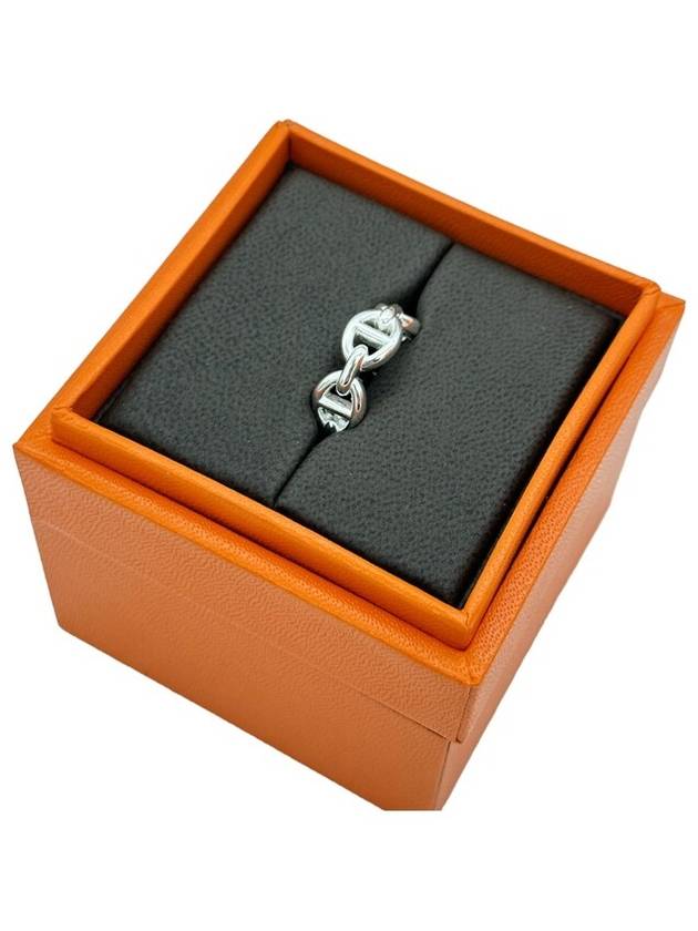 Small Chaine D'Ancre Enchainee Ring Silver - HERMES - BALAAN 4