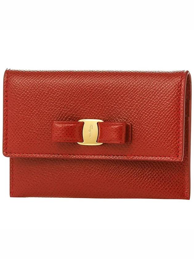 Vara Bow Card Wallet Red - SALVATORE FERRAGAMO - BALAAN 5