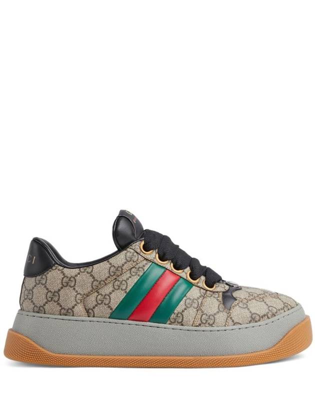 GG Screener Logo Jacquard Low Top Sneakers Beige - GUCCI - BALAAN 1