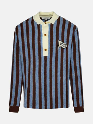 Striped Comfort Polo Shirt Hazelnut Sky Blue - MAISON KITSUNE - BALAAN 1