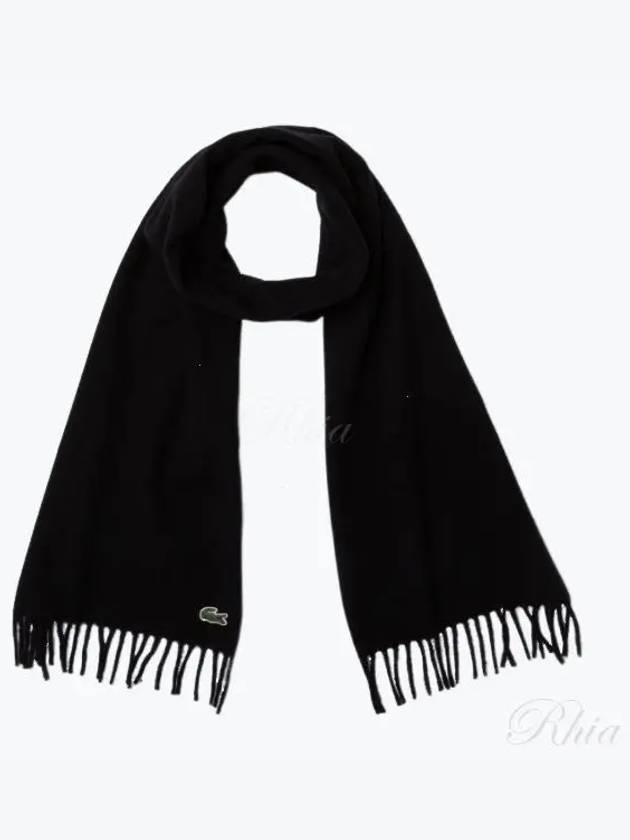 Wool Felt Cashmere Muffler Black - LACOSTE - BALAAN 2