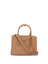 Galleria Saffiano Leather Small Tote Bag Caramel - PRADA - BALAAN 1