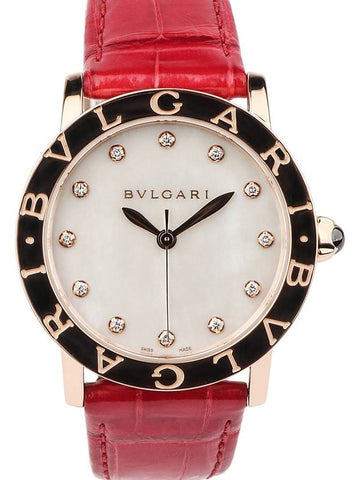 BBLP33G Pink Gold 12P Diamond Mother of Pearl Plate 33MM Women s Watch Department Store Warranty 33944 - BVLGARI - BALAAN 1