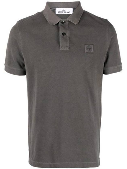 Men's Logo Patch Short Sleeve Polo Shirt Steel Grey - STONE ISLAND - BALAAN 2