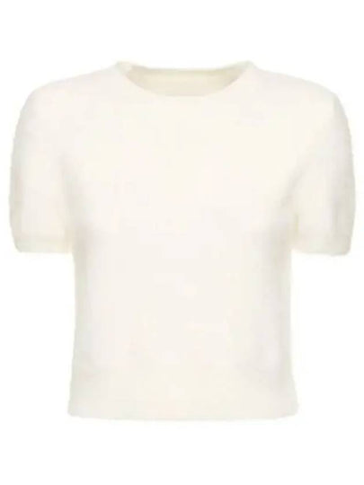 Crop Brushed Alpaca Knit Top White - MAISON MARGIELA - BALAAN 2