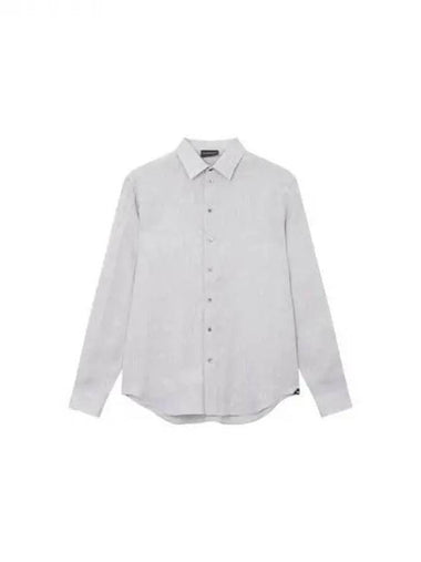 Men s Long Sleeve Linen Shirt Dark Beige 270318 - EMPORIO ARMANI - BALAAN 1