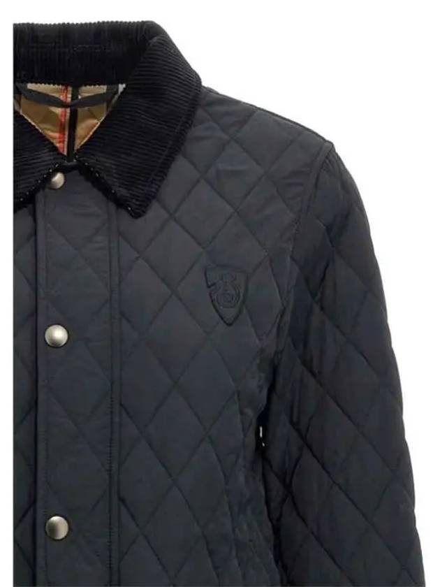 Corduroy Collar Quilted Jacket Black - BURBERRY - BALAAN 4