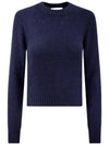 Heart Logo Cashmere Knit Top Navy - AMI - BALAAN 1