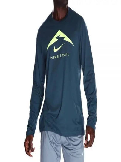 Men's Dri Fit Trail Long Sleeve T-Shirt Navy - NIKE - BALAAN 2