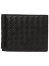 Intrecciato Money Clip Card Wallet Black - BOTTEGA VENETA - BALAAN 1