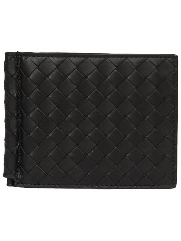 Intrecciato Money Clip Card Wallet Black - BOTTEGA VENETA - BALAAN 1