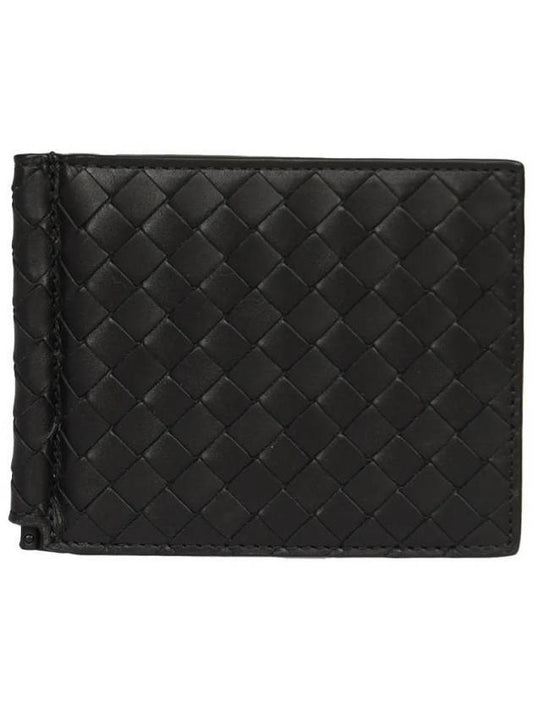 Intrecciato Money Clip Card Wallet Black - BOTTEGA VENETA - BALAAN 1