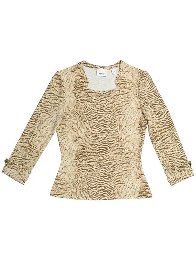 Women's Print Stretch Jersey Blouse Beige - BURBERRY - BALAAN 1