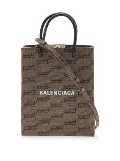 BB Monogram Mini Tote Bag Brown - BALENCIAGA - BALAAN 2