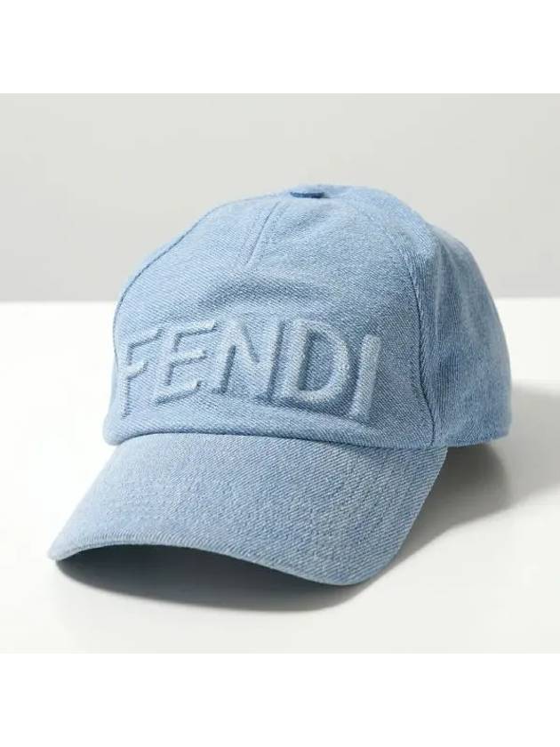 Emboss Logo Denim Ball Cap Light Blue - FENDI - BALAAN 2