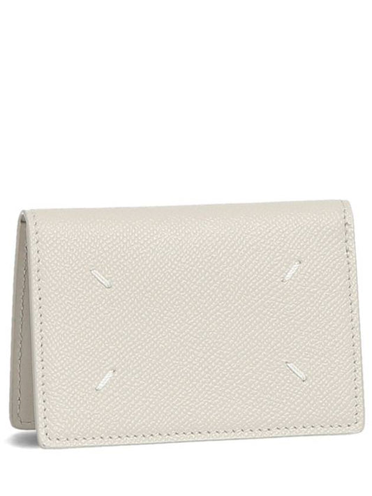 Stitch Bi-Fold Leather Card Wallet Grey - MAISON MARGIELA - BALAAN 2