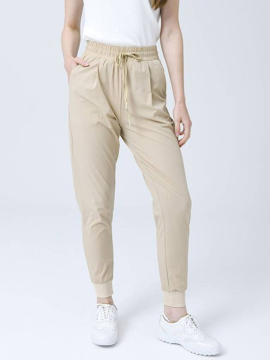 Air Cool Waist Banding String Soft Beige Slim Fit Jogger Pants DO3242JOPT005 1 - DOYOUKNOWMC GOLF WEAR - BALAAN 2