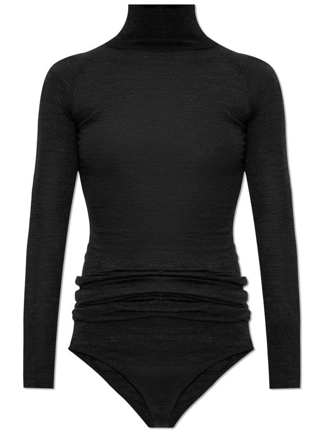 Alaïa Wool Turtleneck Bodysuit, Women's, Black - ALAIA - BALAAN 1