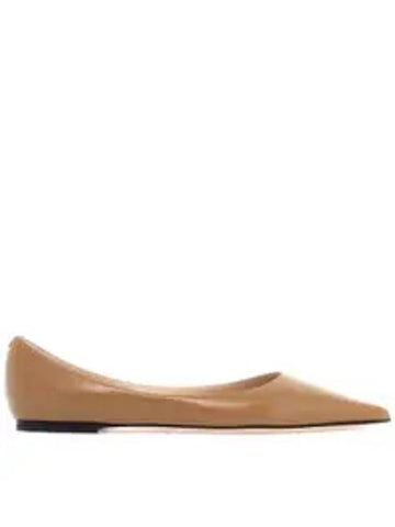 Love Logo Calf Leather Flat Beige - JIMMY CHOO - BALAAN 1