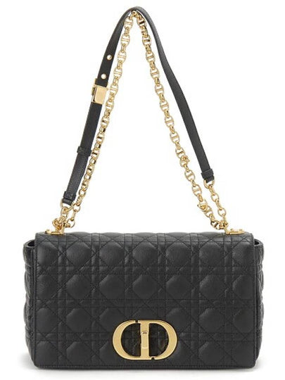 Caro Supple Cannage Calfskin Large Cross Bag Black - DIOR - BALAAN 2