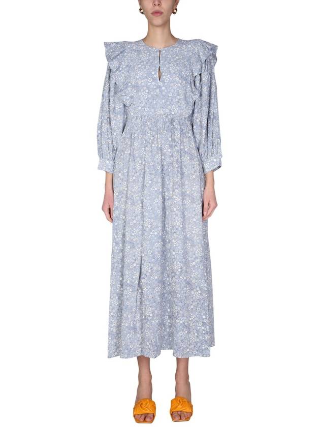 Alona viscose long dress blue - BAUM UND PFERDGARTEN - BALAAN 2