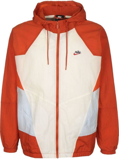 Heritage Wind Runner Windbreaker Hooded Jacket Orange White Grey - NIKE - BALAAN 1