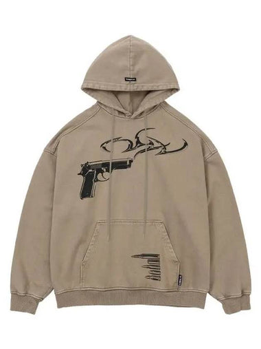 Gun Shot Washed Hoodie BEIGE Beige 270058 - AJOBYAJO - BALAAN 1