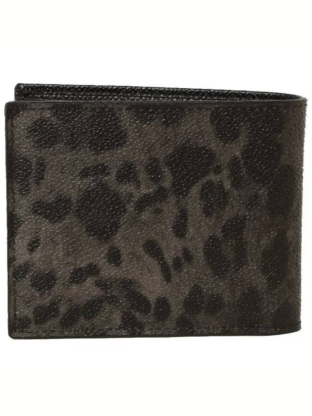 Leopard Leather Half Wallet Grey - DOLCE&GABBANA - BALAAN 3