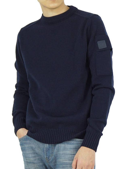 Metropolis Merino Wool Knit Top Navy - CP COMPANY - BALAAN 2