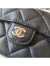 Classic Chain Mini Bag Grained Shiny Calfskin Gold Metal Black - CHANEL - BALAAN 5