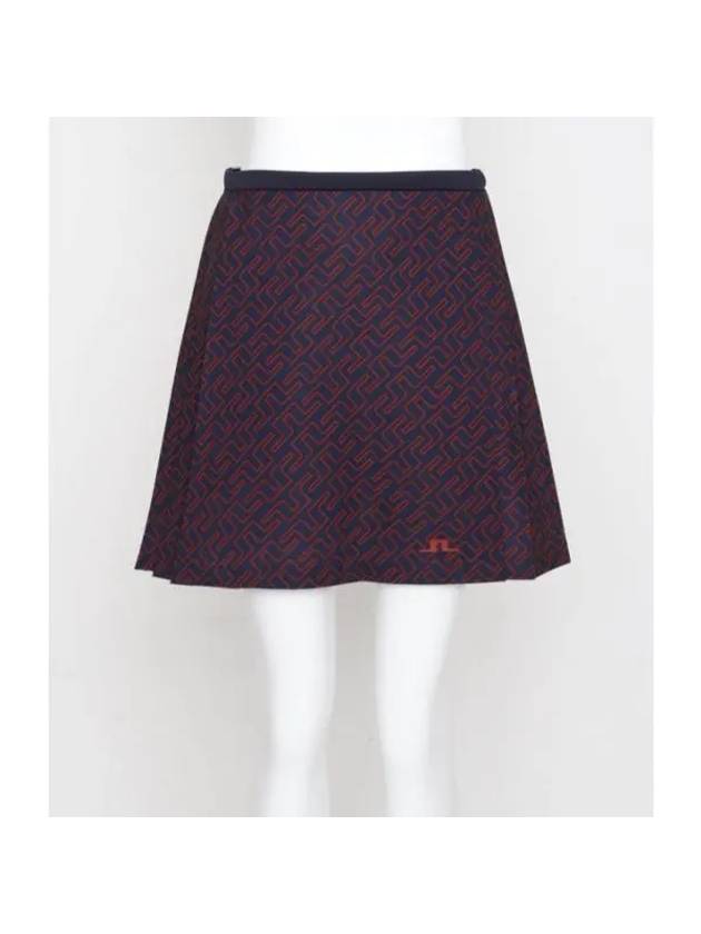 Golf Sierra Print Pleat Golf Skirt GWSD05769 I171 Women's Sierra Print Pleat Skirt - J.LINDEBERG - BALAAN 1